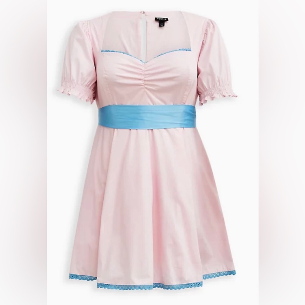 nwt TORRID SEXY SATIN Stretch Poplin Doll Dress Costume Plus 2, 2x pink